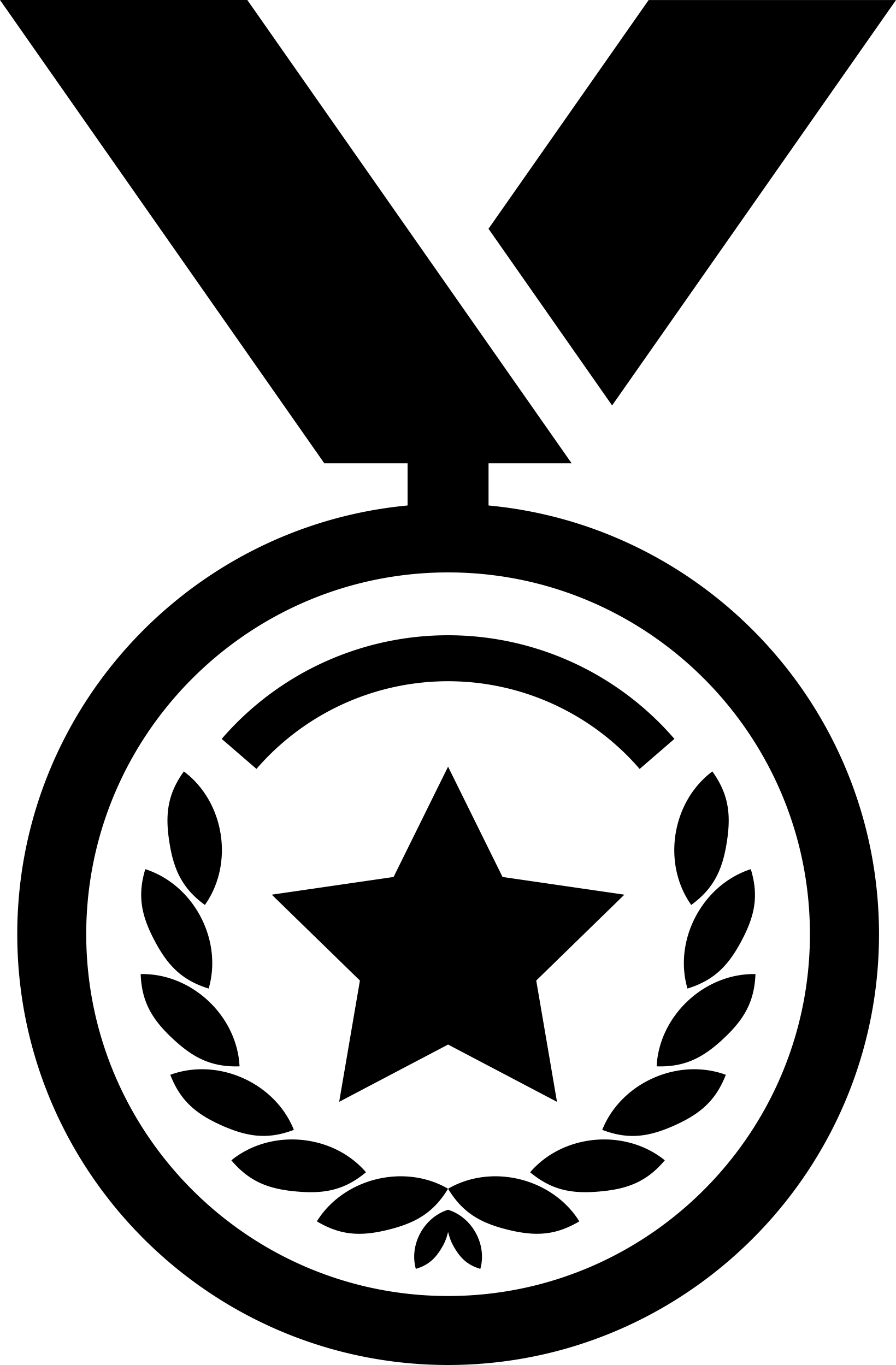 Medal Of Circular Shape With A Star Hanging Of A Ribbon Cad Style Svg Vector Free Vectors